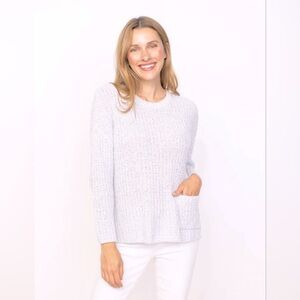 HABITAT By the Sea Fisherman Rib Pullover - Cotton Dolman Sleeves - Smoke - M